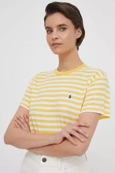 Хлопковая футболка Polo Ralph Lauren, желтый