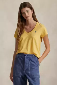 Хлопковая футболка Polo Ralph Lauren, желтый