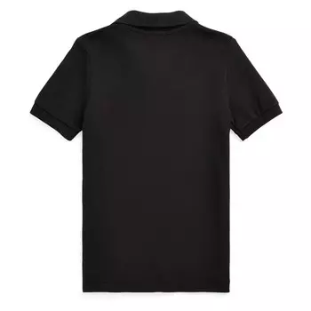 Хлопковая футболка-поло с черным логотипом Ralph Lauren, черный