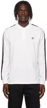 Хлопковая футболка-поло с длинными рукавами и логотипом Moncler