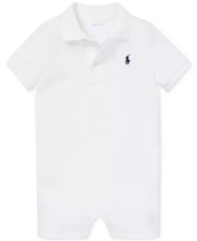 Хлопковая футболка-поло с короткими рукавами для маленьких мальчиков Polo Ralph Lauren, белый