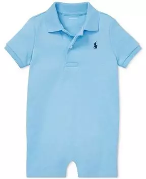 Хлопковая футболка-поло с короткими рукавами для маленьких мальчиков Polo Ralph Lauren, синий