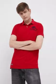 Хлопковая футболка-поло Superdry, красный