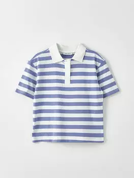 Хлопковая футболка поло в полоску с короткими рукавами LCW Casual