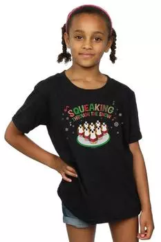 Хлопковая футболка «Последние джедаи-порги, скрипящие сквозь снег» Star Wars, черный