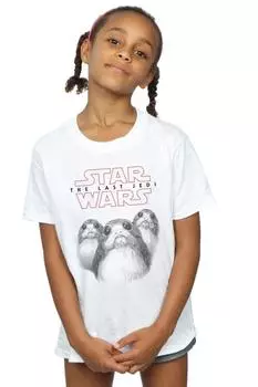 Хлопковая футболка «Последние джедаи Поргс» Star Wars, белый