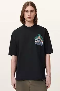 Хлопковая футболка POUNCE Allsaints, серый