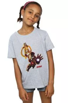 Хлопковая футболка «Поза Железного Человека» Marvel, серый