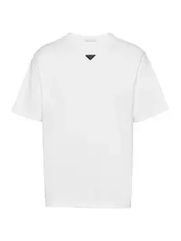 Хлопковая футболка Prada, белый
