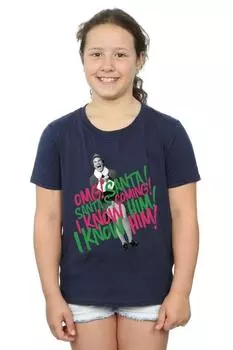 Хлопковая футболка «Приход Санты» Elf, темно-синий