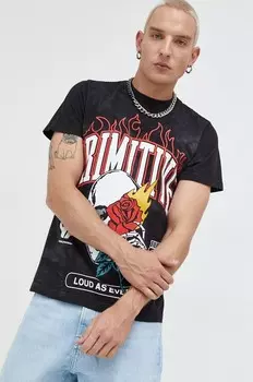 Хлопковая футболка Primitive, черный