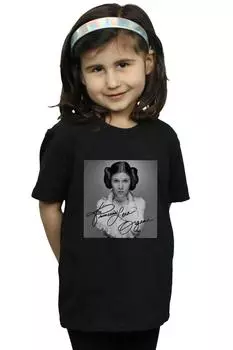 Хлопковая футболка принцессы Леи из органы Star Wars, черный