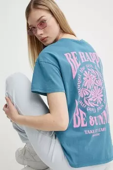 Хлопковая футболка Prtxue Protest, бирюзовый