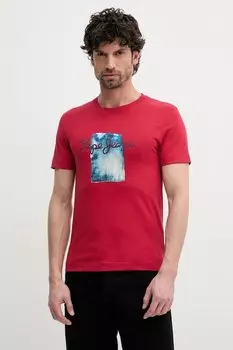 Хлопковая футболка PRUSH Pepe Jeans, красный