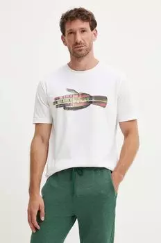 Хлопковая футболка PS Paul Smith, бежевый