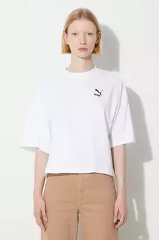 Хлопковая футболка Puma, белый