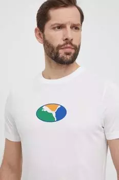 Хлопковая футболка Puma, белый