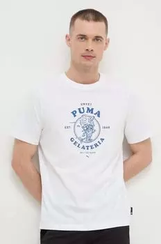 Хлопковая футболка Puma, белый
