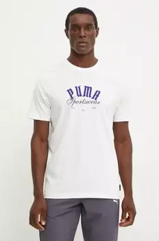 Хлопковая футболка Puma, белый