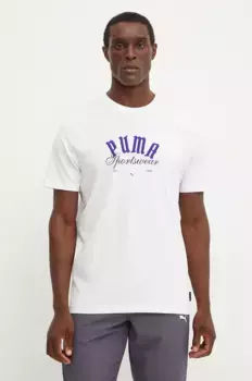 Хлопковая футболка Puma, белый