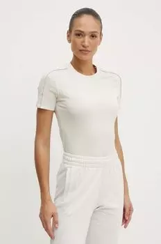 Хлопковая футболка Puma, бежевый