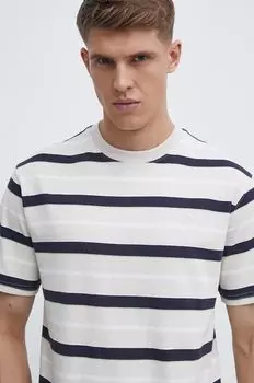 Хлопковая футболка Puma, бежевый