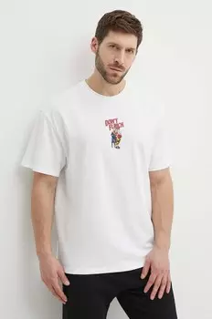 Хлопковая футболка Puma, бежевый
