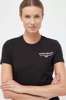 Хлопковая футболка Puma, черный