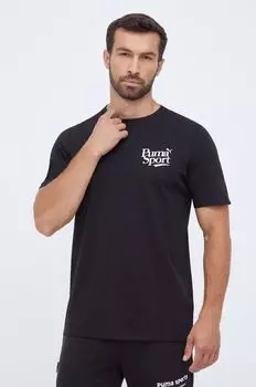 Хлопковая футболка Puma, черный