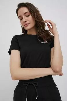 Хлопковая футболка Puma, черный