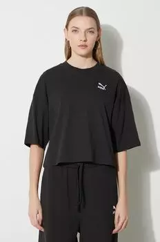 Хлопковая футболка Puma, черный