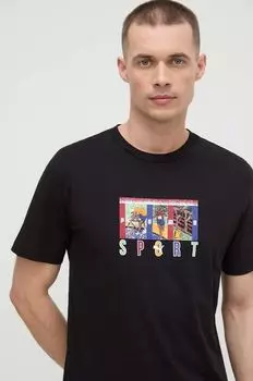 Хлопковая футболка Puma, черный