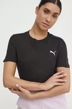 Хлопковая футболка Puma, черный