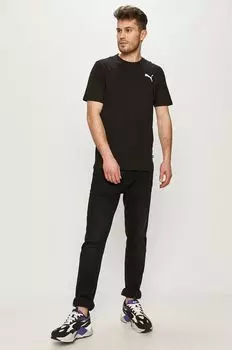 Хлопковая футболка Puma, черный