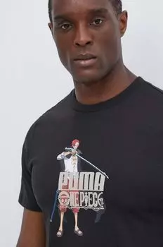Хлопковая футболка Puma, черный
