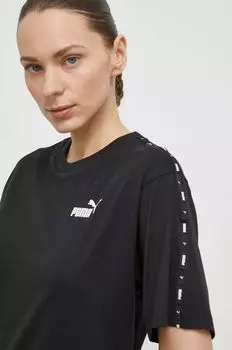 Хлопковая футболка Puma, черный