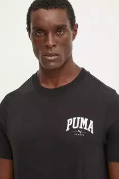 Хлопковая футболка Puma, черный