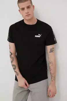 Хлопковая футболка Puma, черный