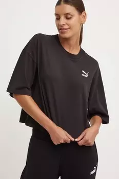 Хлопковая футболка Puma, черный