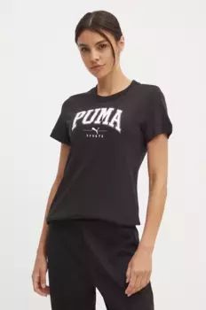 Хлопковая футболка Puma, черный