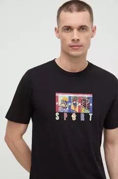 Хлопковая футболка Puma, черный