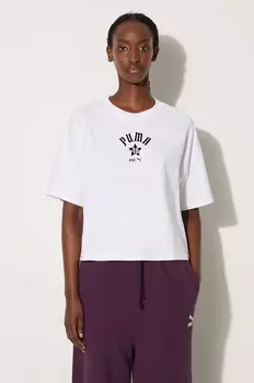 Хлопковая футболка Puma Classics Play Paris Relaxed Tee, белый