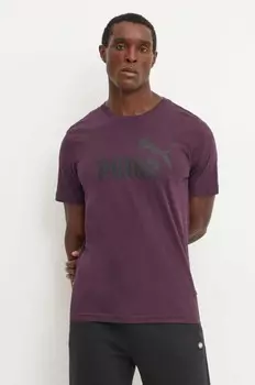 Хлопковая футболка Puma, фиолетовый
