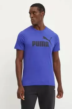 Хлопковая футболка Puma, фиолетовый