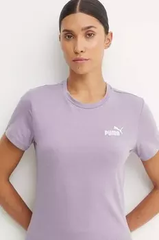 Хлопковая футболка Puma, фиолетовый
