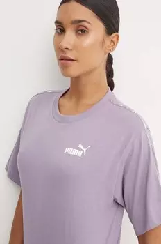 Хлопковая футболка Puma, фиолетовый