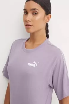 Хлопковая футболка Puma, фиолетовый