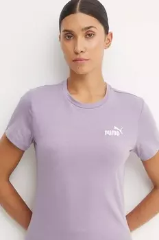 Хлопковая футболка Puma, фиолетовый