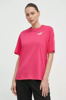 Хлопковая футболка Puma, роза