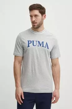 Хлопковая футболка Puma, серый